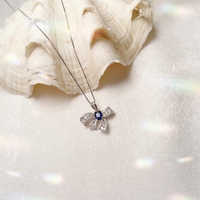 蝴蝶結藍寶項鍊2