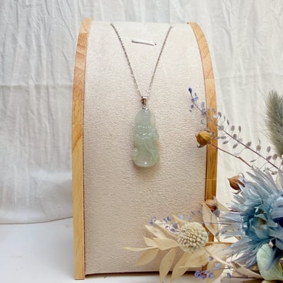 平安/吉祥/靜心-《冰種翡翠媽祖項鍊》1