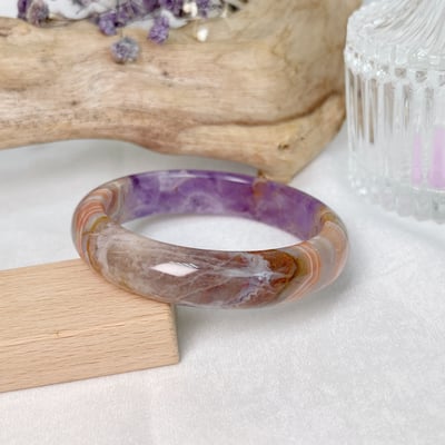 原礦紫水晶瑪瑙鐲A65