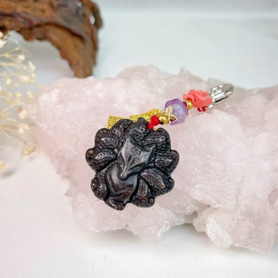 招財/擋煞/防小人-《黑曜九尾狐吊飾》4