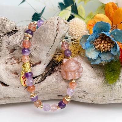 全方位功效/狐狸-《橙月光九尾狐多寶水晶手鍊》2