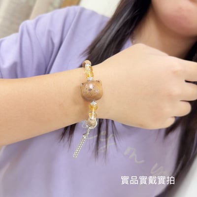 桃木貢木/平安招財-《桃木熊黃水晶貢木手鍊》5