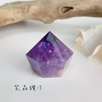 紫晶鑽水晶柱能量擺件7