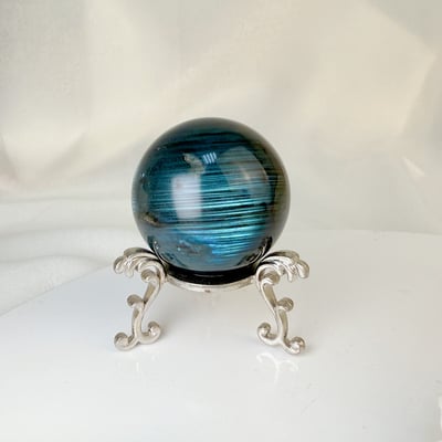 原礦球/磁場-《高閃光黑體拉長石球》A45