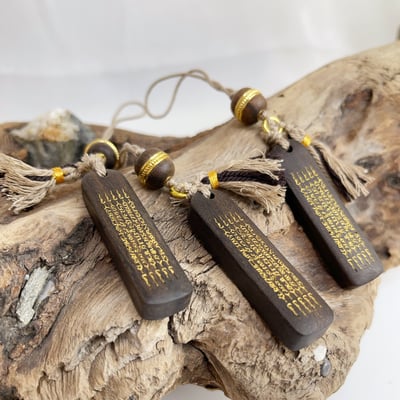 避邪開運-《黑檀泰國五條經文木牌吊飾》4