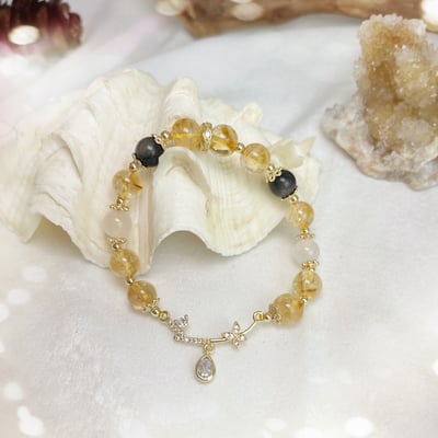 招財/平安-《黃水晶水滴鋯石蝴蝶手鍊》4