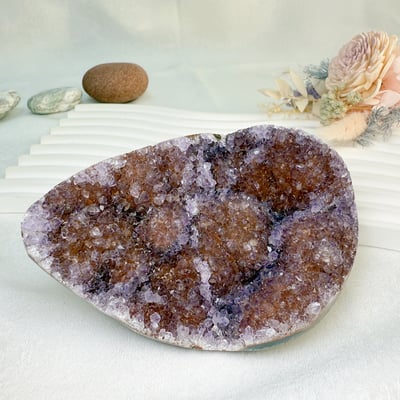 聚財聚氣/淨化磁場-《變種紅底紫晶原礦擺件》6