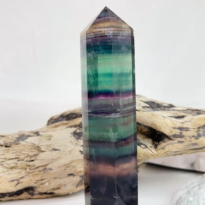脈輪能量/身心靈-《七彩螢石晶柱》A3
