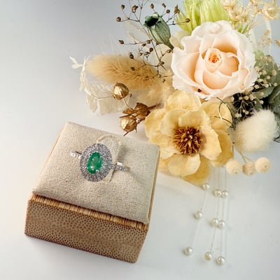 主流寶石/珠寶收藏-《經典雙圈鑽祖母綠戒指》3