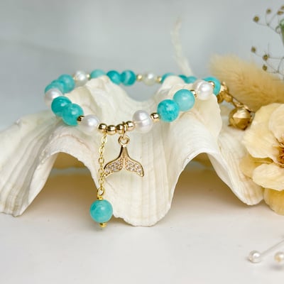 希望之石/天然珍珠-《天河石珍珠手鍊》5