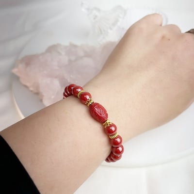 避邪擋煞/開運招財-《六字箴言帝王砂硃砂手鍊》6