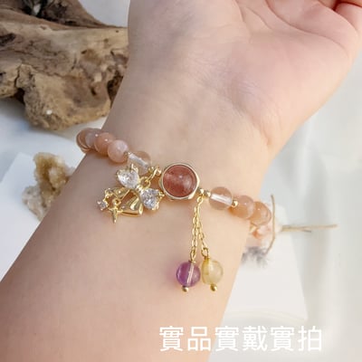 旺運勢/正能量-《蝴蝶結橙月光水晶手鍊》6