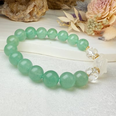 事業寶石-《白水晶花東菱玉手鍊》3