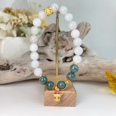 吉祥平安/緬甸玉-《雙色緬甸玉財神手鍊》5