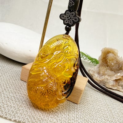 頂級藍珀/招財納福-《神龍顯威原皮藍珀·琥珀項鍊》7