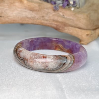 原礦紫水晶瑪瑙鐲A113