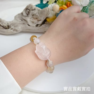 狐狸神獸/桃花貴人-《粉晶狐狸·櫻花瑪瑙手鍊》6