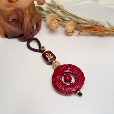 高純度/霸氣雕工-《雙龍招財紫硃砂吊飾》5