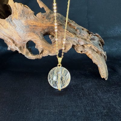 稀有高檔/金銀絲-《全淨體金銀鈦晶項鍊》24