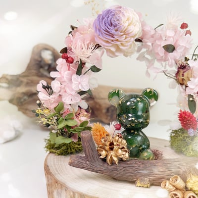 事業發展/招財招貴人-《金箔碧玉抱心熊名片座》4