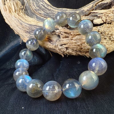 擋煞/沉穩/堅定-《12.5mm彩色高光拉長石手鍊》4