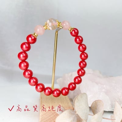 避邪擋煞/開運招財-《粉晶櫻花瑪瑙帝王砂手鍊》3