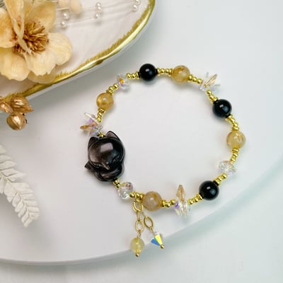 招財/避邪/防小人-《高檔銀曜狐狸鈦晶手鍊》4