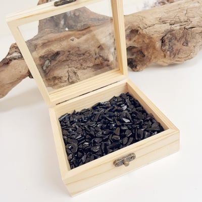 《水晶消磁淨化盒》-原木方形10