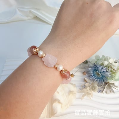 狐狸神獸/召喚貴人-《粉晶九尾狐珍珠草莓鍊》5