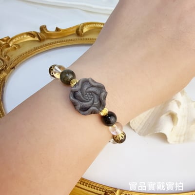 避邪擋煞/招財/健康-《銀曜花金沙茶晶手鍊》6