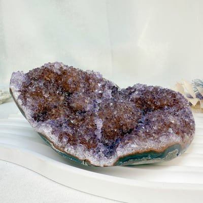 聚財聚氣/淨化磁場-《變種紅底紫晶原礦擺件》5