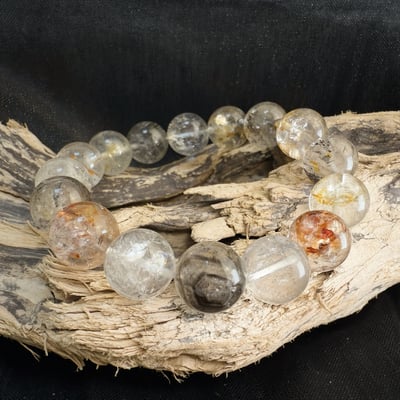 高頻能量/避邪/冥想-《13.5mm彩色骸骨閃靈水晶手鍊》3