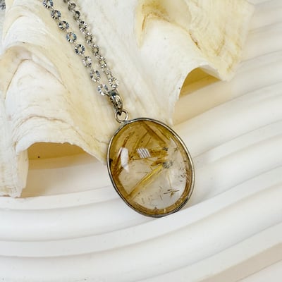 招財/高磁場-《板絲礦母鈦晶項鍊》6