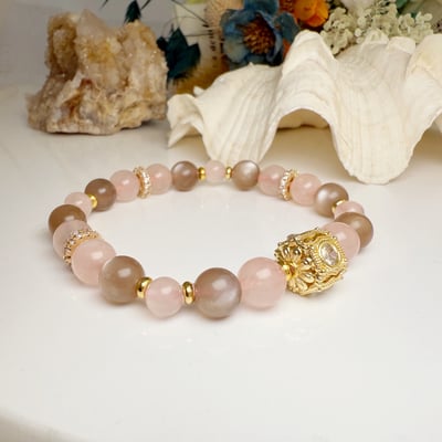 運勢/正能量/人緣-《奶茶月光粉晶手鍊》4