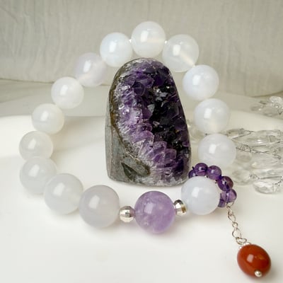 貴人/靜心-《紫晶白玉髓平安手鍊》4