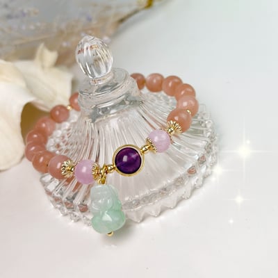 招財/平安/正能量-《玉貔貅橙月光石手鍊》2