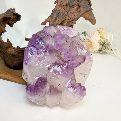 聚財聚氣/淨化磁場-《紫晶花原礦座擺件》2