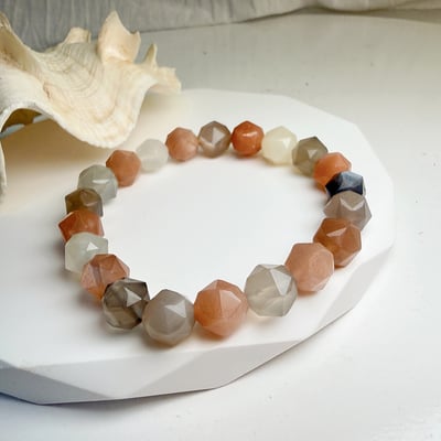 正能量/安穩平靜-《9mm彩色月光石角珠手串》4