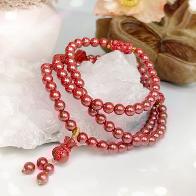 正能量/旺運勢/擋煞-《6mm貔貅福袋帝王砂硃砂108唸珠》2