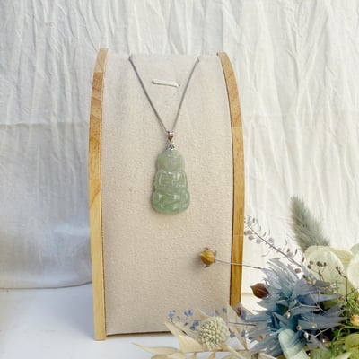 平安/吉祥/靜心-《冰種豆青觀音項鍊》1