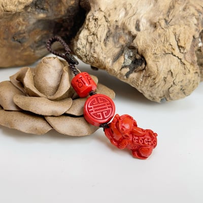 避邪擋煞/開運招財-《招財貔貅硃砂·辰砂吊飾》2