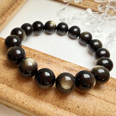 招財/避邪/防小人-《12mm高光金曜手珠》3