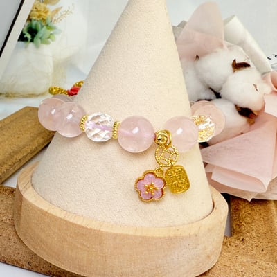 好人緣/正能量-《旋轉雪花粉晶手鍊》3