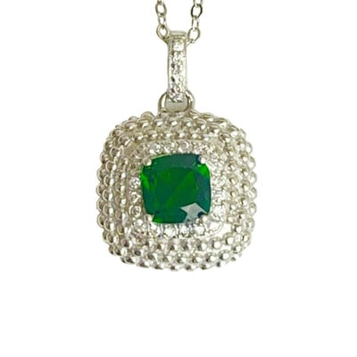 綠透輝石方形鑽圈相鍊1