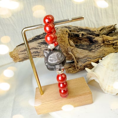 強效人緣/鎮煞避邪/財富能量-《銀曜九尾狐帝王砂硃砂手鍊》3