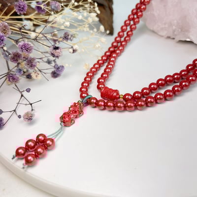 避邪擋煞/開運招財-《6mm貔貅帝王砂108唸珠》硃砂3