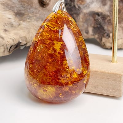 避邪擋煞/招財納福-《高清滿花黃金花珀琥珀項鍊》5