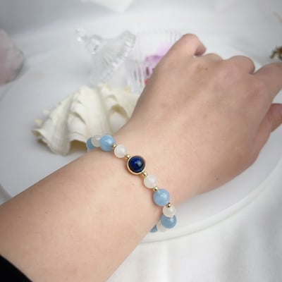 溝通/穩定/思考-《月光海藍寶水晶手鍊》5