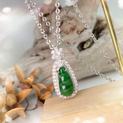 福氣平安/財富豐收《滿綠福豆翡翠項鍊》3