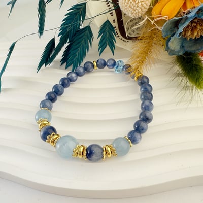 心靈力量/財富豐盈-《金色年華藍晶石手鍊》2